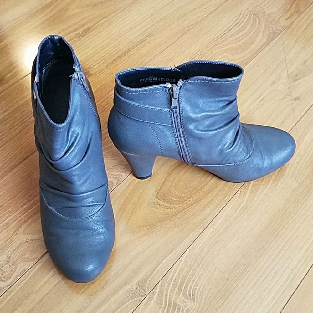 Gray 3 1/4 inch ankle boots